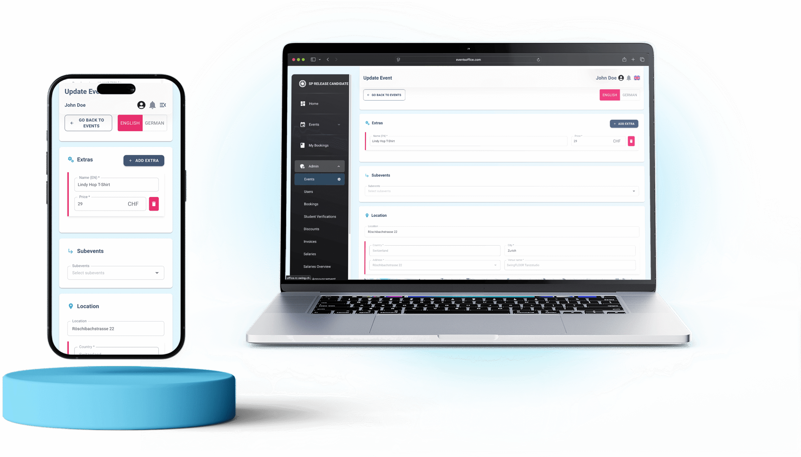 extras feature mockup