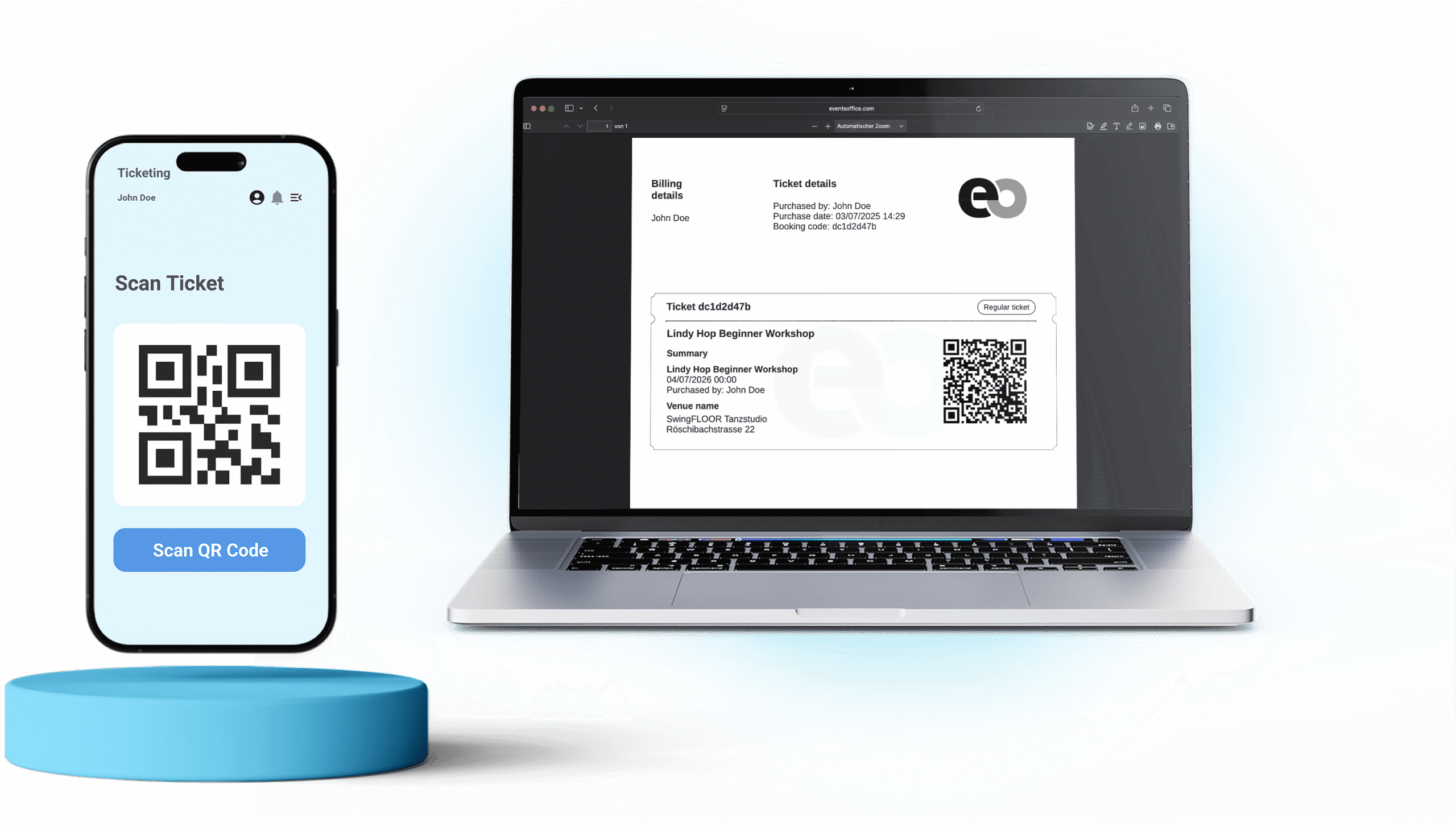 ticketing feature mockup